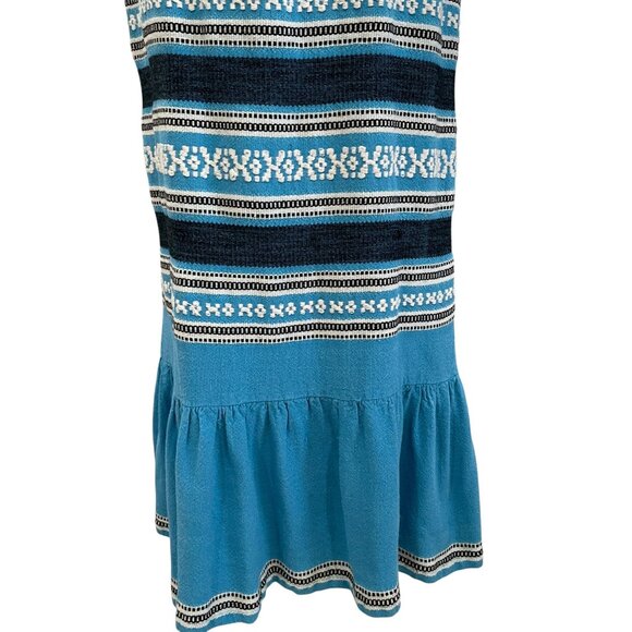 Greek Bohemian Cottagecore Blue Maxi Dress Ethnic Embroidered Prairie Festival - Picture 11 of 14